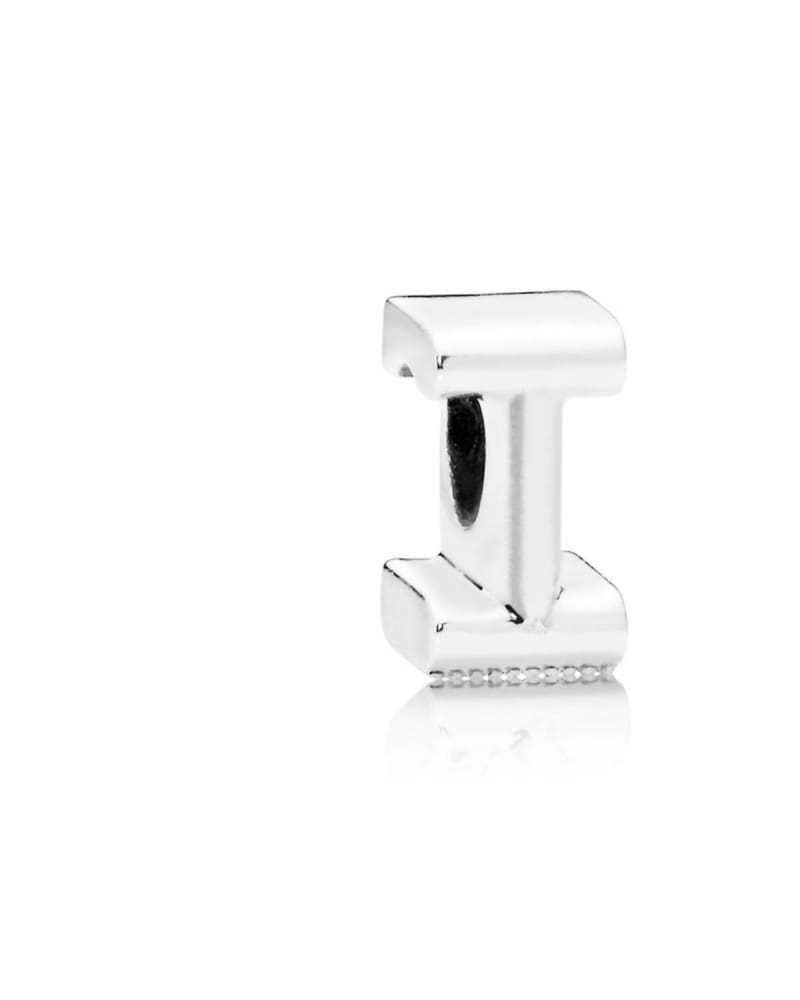 Front of a size O/S Letter I Silver Charm in Silver in Silver by Pandora. | dia_product_style_image_id:329310
